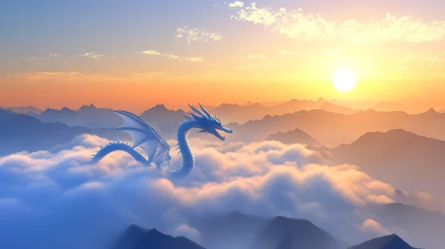 Serene Dragon Above the Clouds