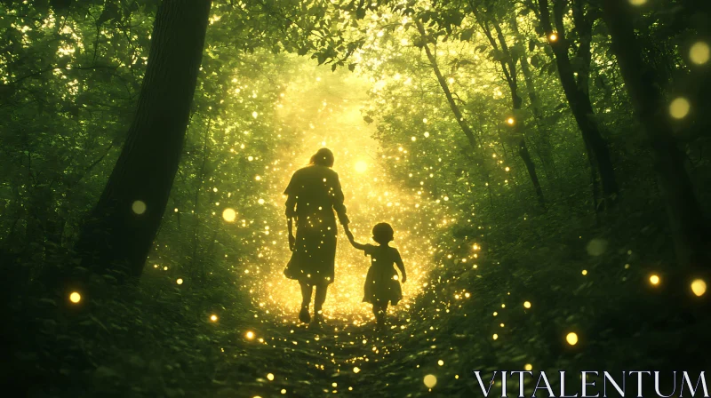 AI ART Fireflies Forest Walk