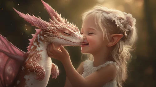 Elf and Dragon: A Moment of Friendship