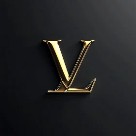 Luxurious Gold LV Letters on Sleek Black