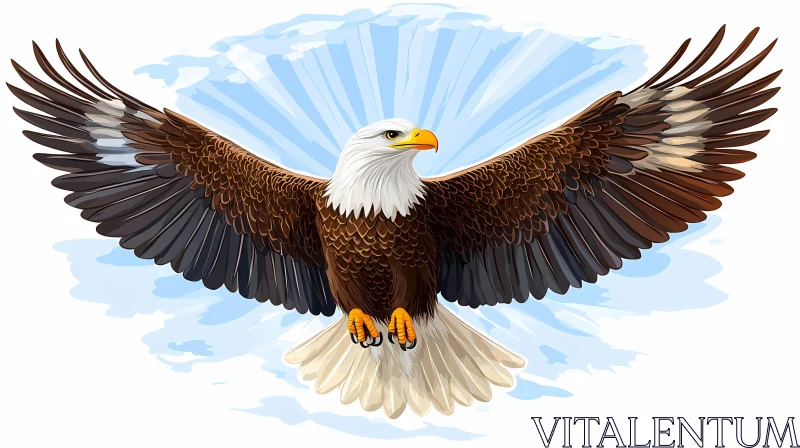 AI ART Powerful Eagle with Wings Outstretched