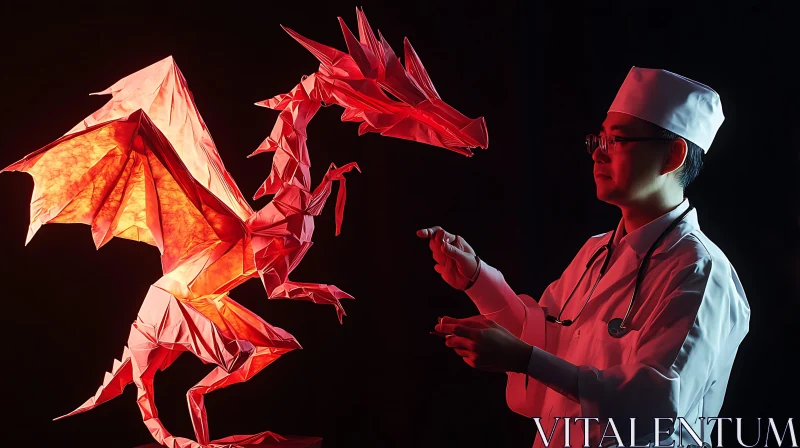 AI ART Paper Dragon and Creator