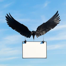 Bird with Blank Sign Art