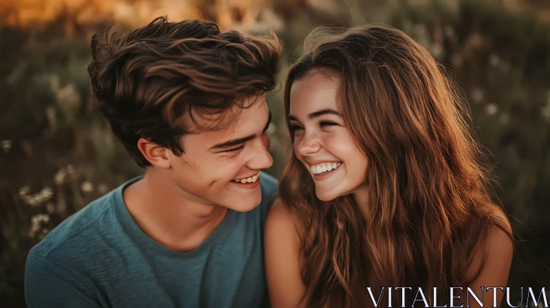 Young Couple Smiling AI Image