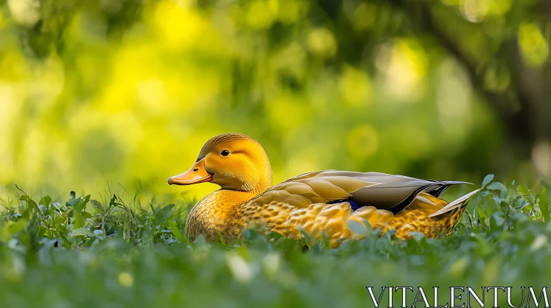 Peaceful Duck Portrait AI Image