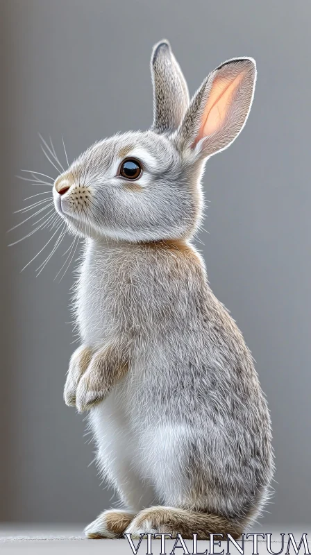 Adorable Upright Bunny Image AI Image