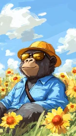 Gorilla in Sunglasses and Hat