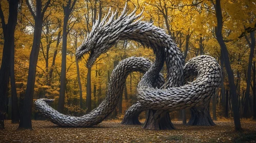 Serpentine Dragon in Golden Woods