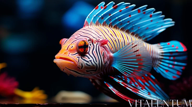 Colorful Aquarium Fish Captured with Infrared Filters and Focus Stacking AI Image