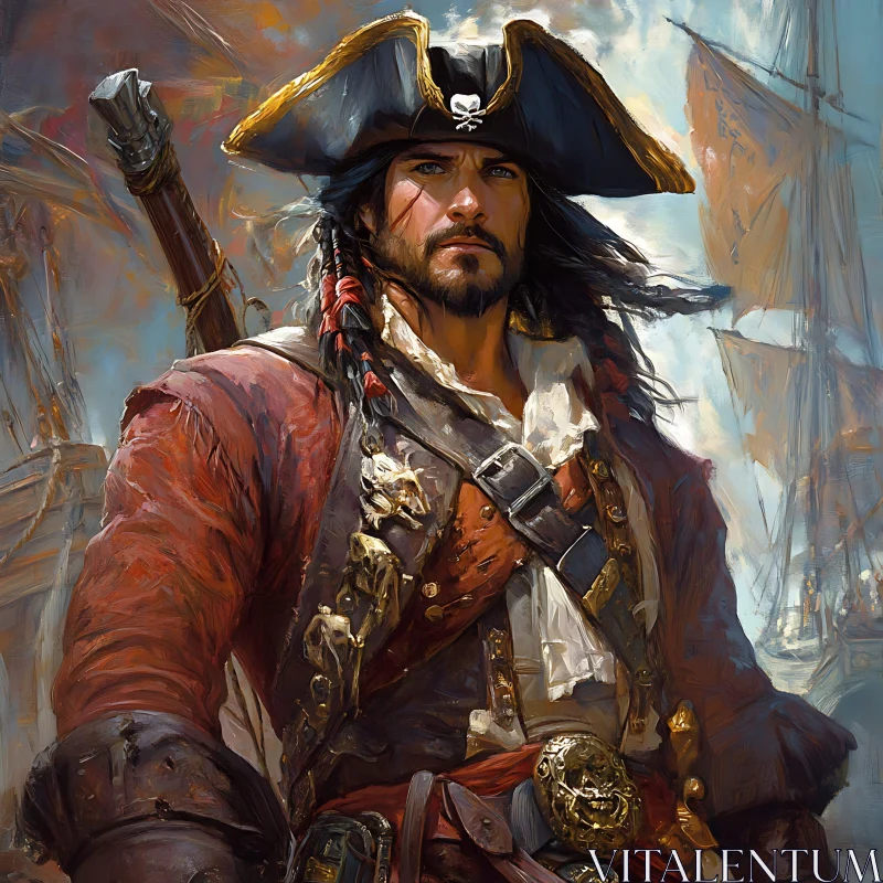 AI ART Intense Pirate Commander on the High Seas