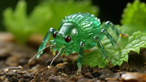 Green Glass Bug: A Fusion of Plastic Art and Nature