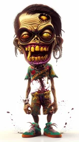 Menacing Cartoon Zombie Illustration
