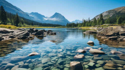 Sublime Wilderness: Clear Lake Amidst Light-Filled Landscape