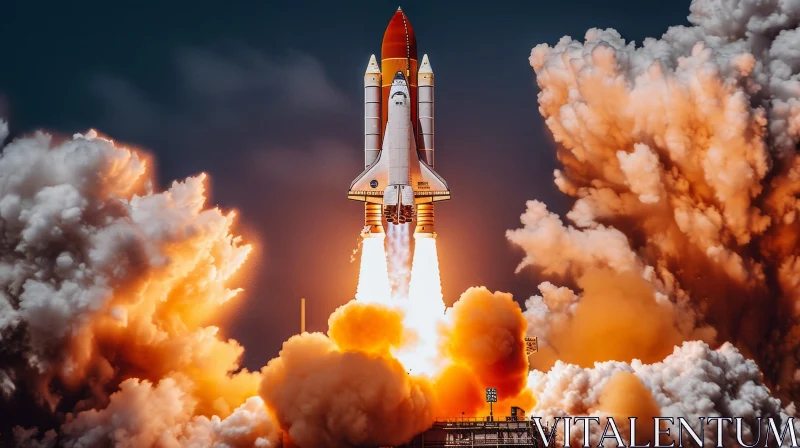 The Majestic Journey of a Space Shuttle | Vibrant Image AI Image