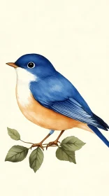 Artistic Bird Perched on Branch