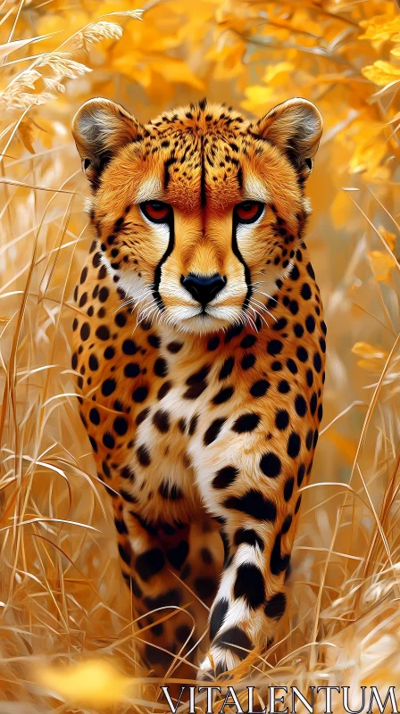 Cheetah's Graceful Stride in the Wild AI Image