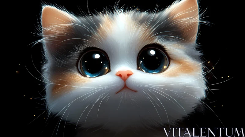 Cute Kitten Portrait AI Image