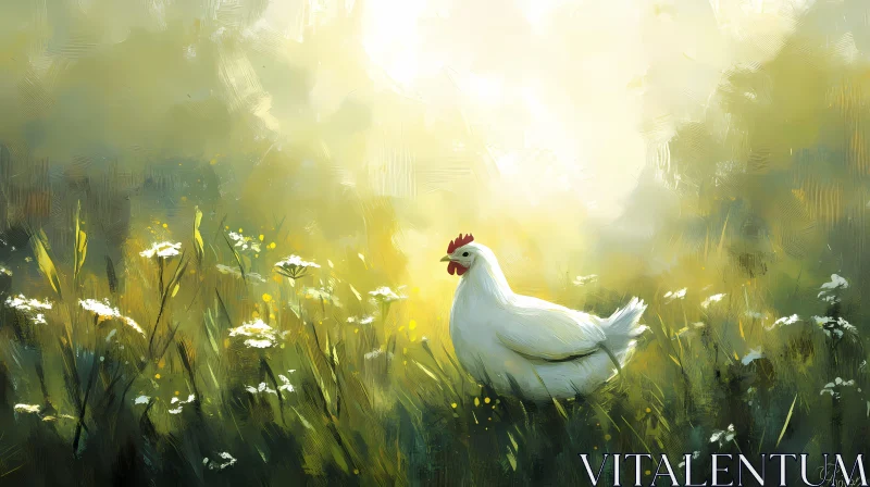 AI ART Pastoral Chicken Painting