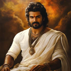 Portrait of Man in Traditional Indian Clothing