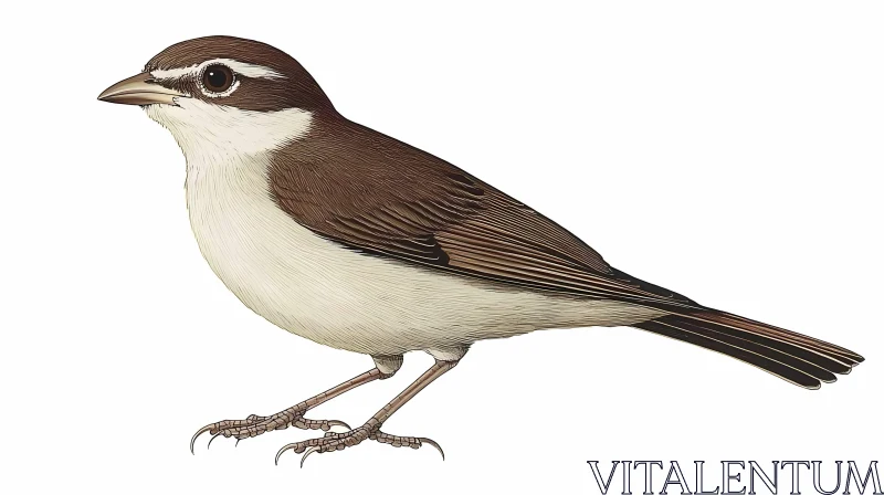 Detailed Artwork of a Small Bird AI Image