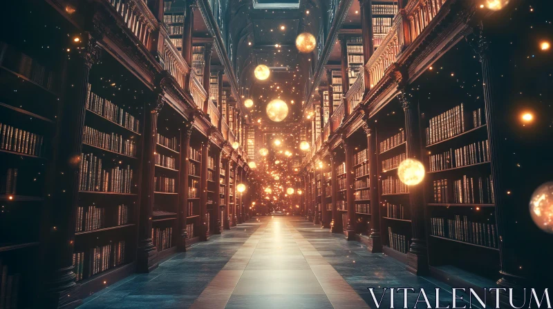 AI ART Mystical Library Interior