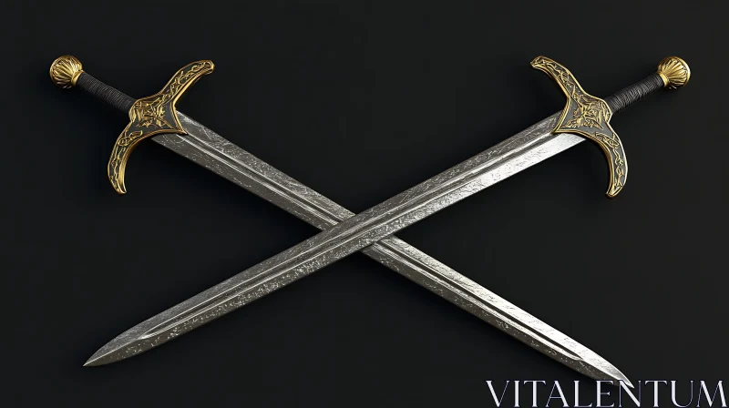 Medieval Swords Art AI Image