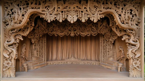 Intricate Wood Carved Theater Stage