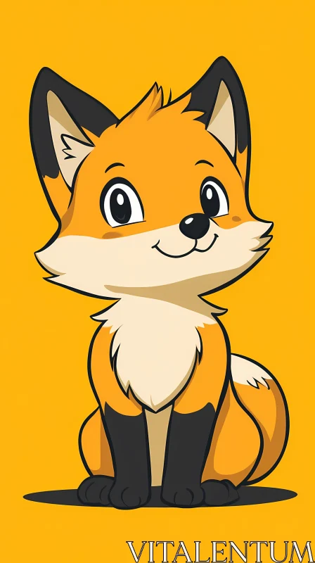 AI ART Cute Fox Cartoon Image