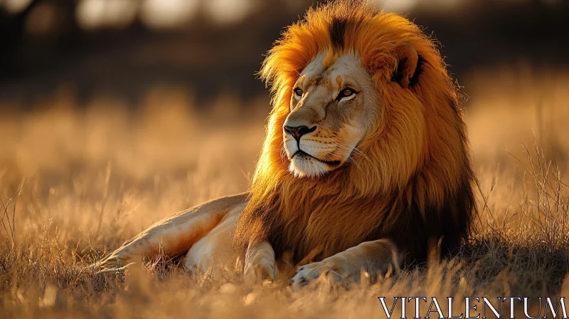 AI ART Regal Lion at Sunset