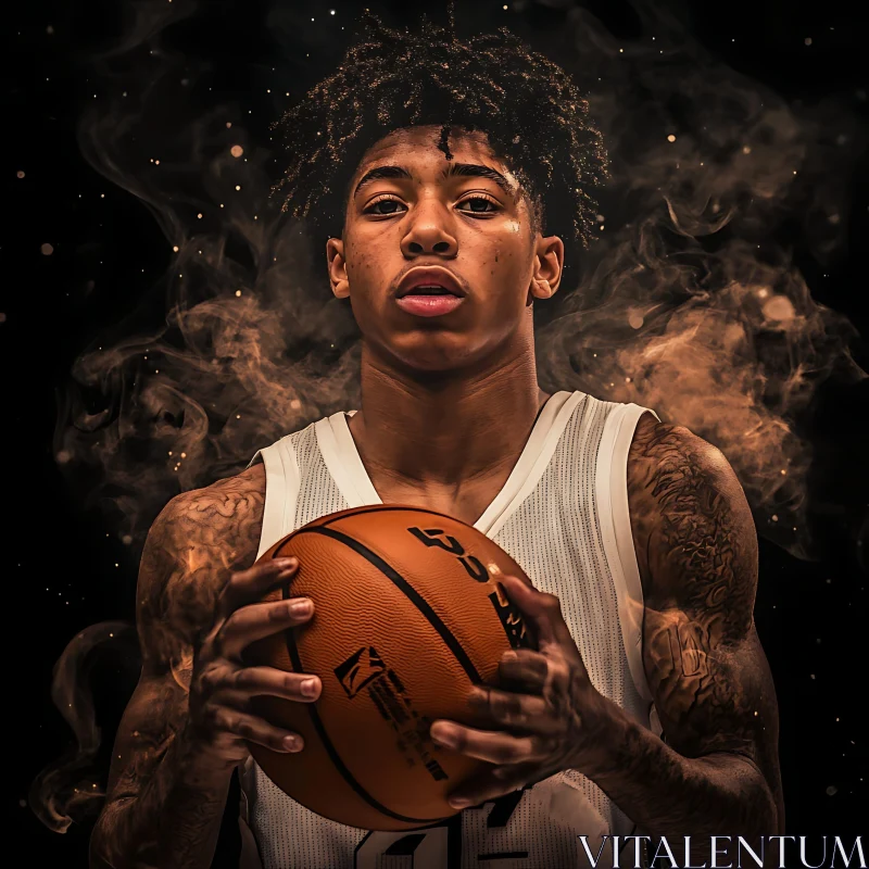 Focused Basketball Player AI Image