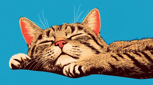 Peaceful Cat Illustration