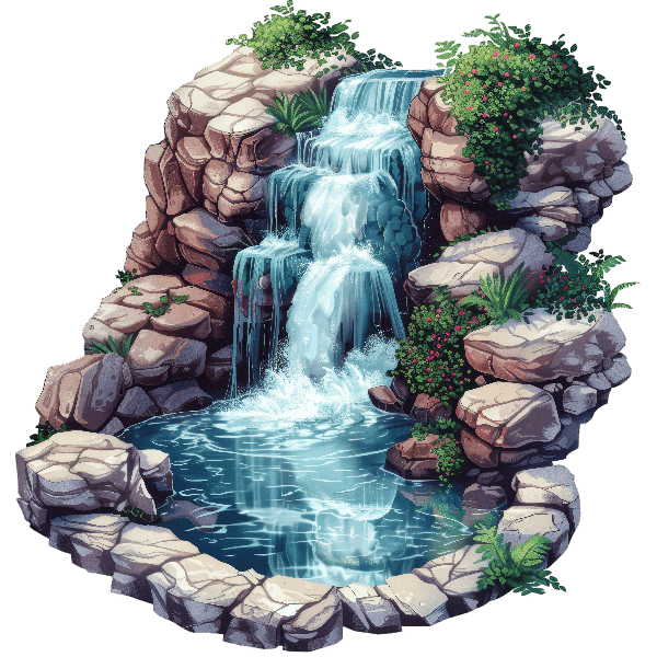 Serene Waterfall T-Shirt Design