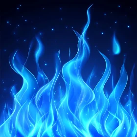Ethereal Blue Flames in Abstract Art