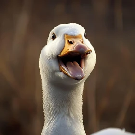 White Goose Portrait, Close-Up View