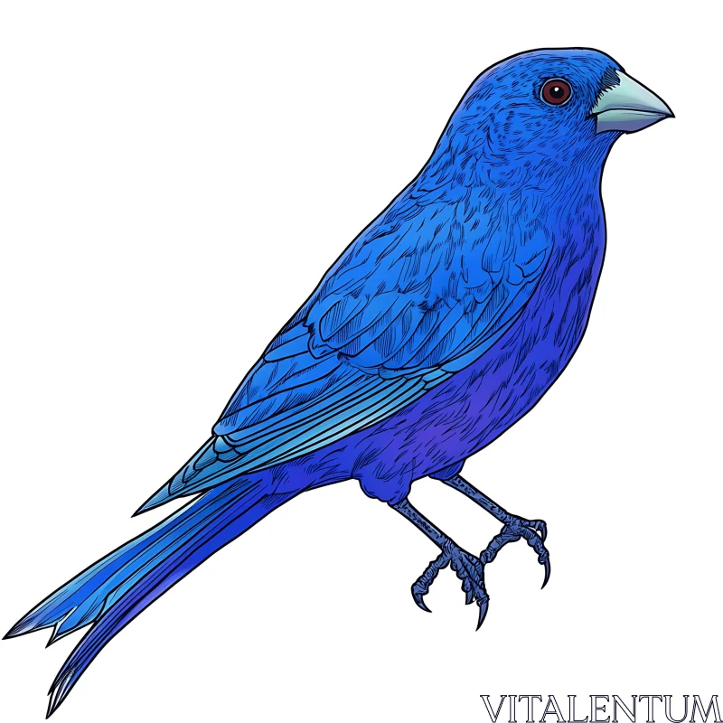 Captivating Blue Bird Digital Artwork AI Image