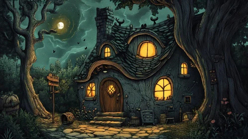 Whimsical Night Cottage