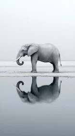 Serene Elephant in Monochrome