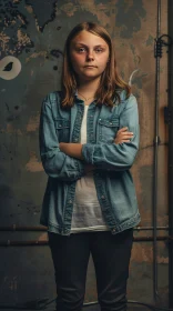 Greta Thunberg in Denim Jacket