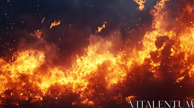 Radiant Fire Scene AI Image