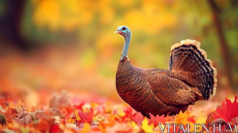 Turkey in the Fall Foliage AI Image