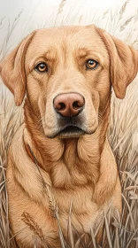 Calm Dog Amidst Wheat