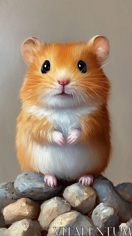 Golden Hamster Portrait AI Image