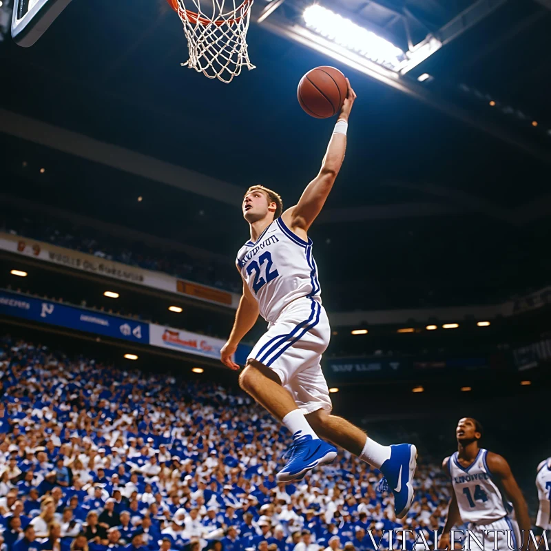 Mid-Air Basketball Action AI Image