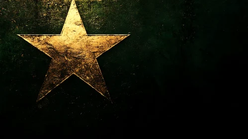 Textured Star Art on Dark Green