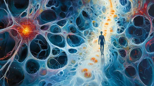 Surreal Figure in Abstract Space