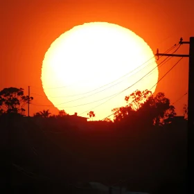 Fiery Sunset Over the Horizon