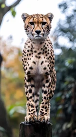 Cheetah Perched in Natural Habitat