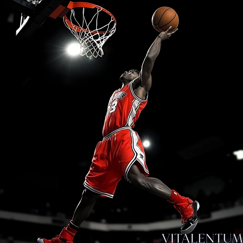 Athlete Jumping to Score AI Image