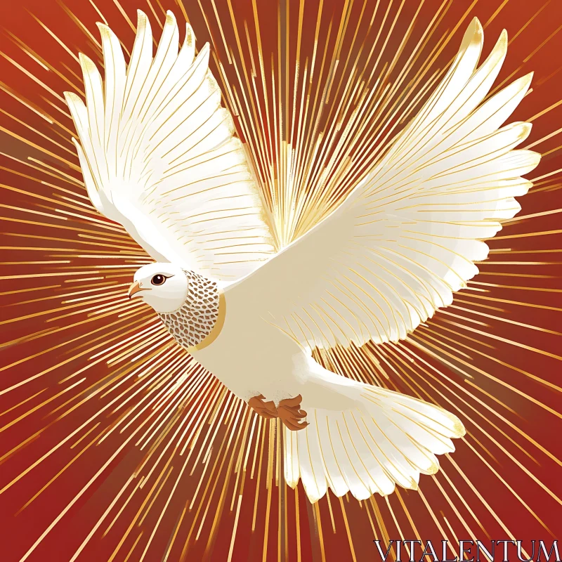 Dove of Peace Radiance Illustration AI Image