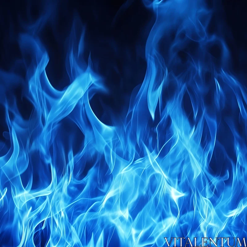 Abstract Blue Fire Display AI Image